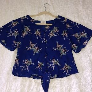 Floral Blue Blouse